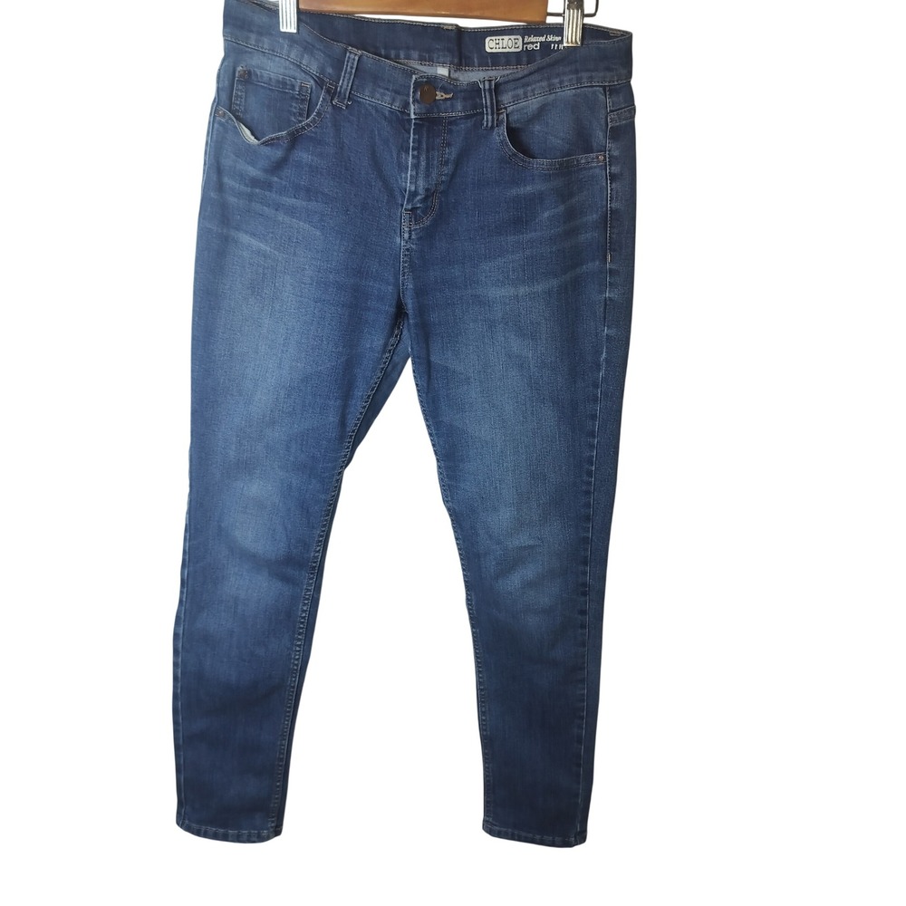 Chloe‎ Red Relaxed Skinny Jeans Medium Wash Denim Womens Size 11/12